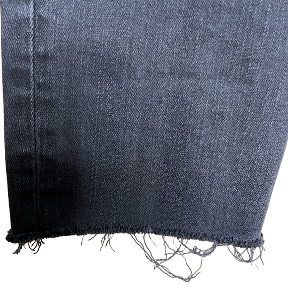 Madewell 9” High Rise Skinny Distressed Raw Hem Black Jeans Size 28 T - Picture 7 of 13